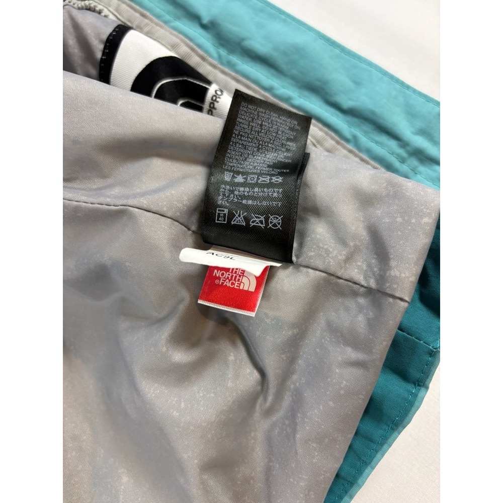 The North Face Girls L HyVent Rain Jacket Teal Turquoise Hooded Full Zip Shell - Picture 7 of 11